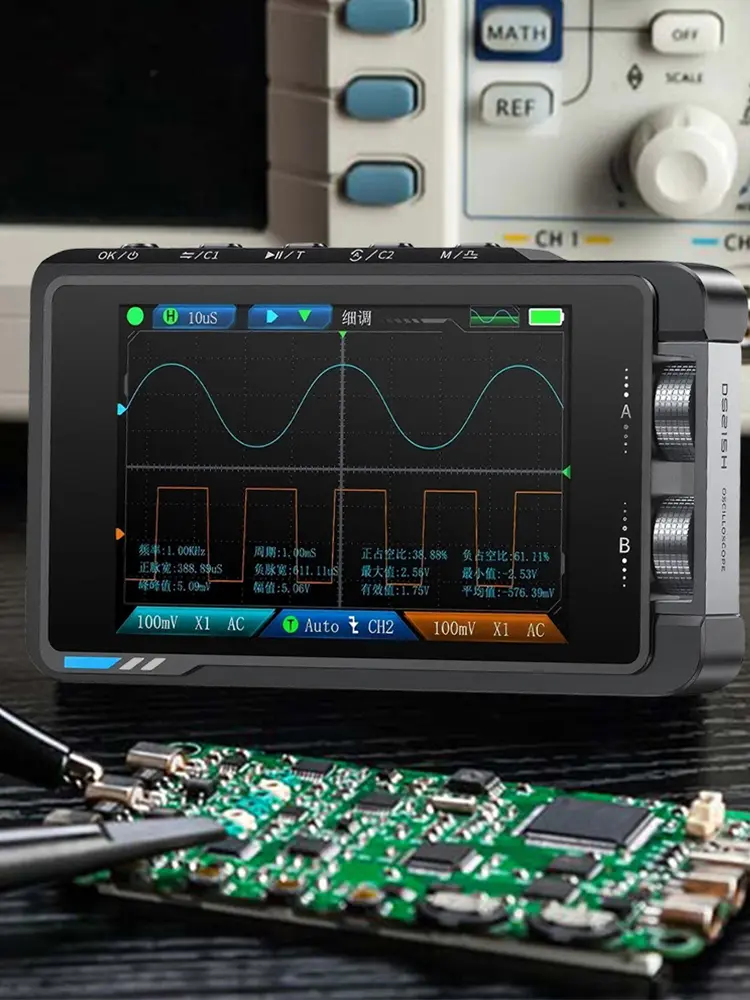 DS215H 2 in 1 IPS Display Digital Oscilloscope Mini Oscilloscope Repair Tool Electronic Repair Tool for Electronic Engineering