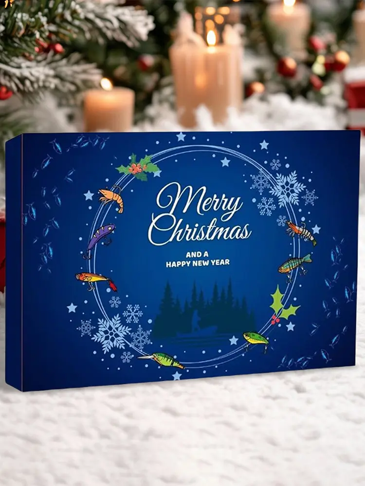 2025 Fishing Advent Calendar 24 Days Fishing Lures Set Fishing Christmas Advent Calendar Xmas Fishing Gift for Fisherman