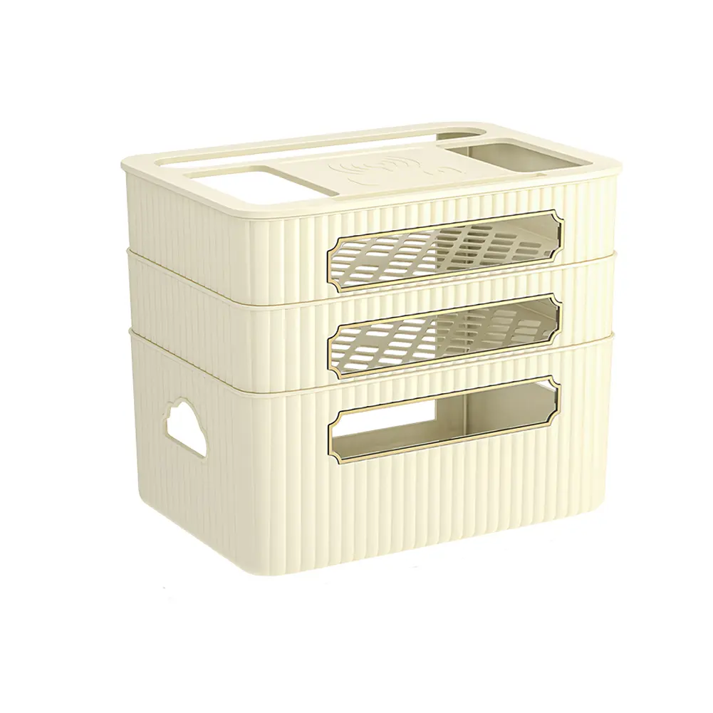 3 Layer Plug Board Storage Box Decorative Modem Cable Router Cover Waterproof Multi Layer Router Box for Home Office Computer TV