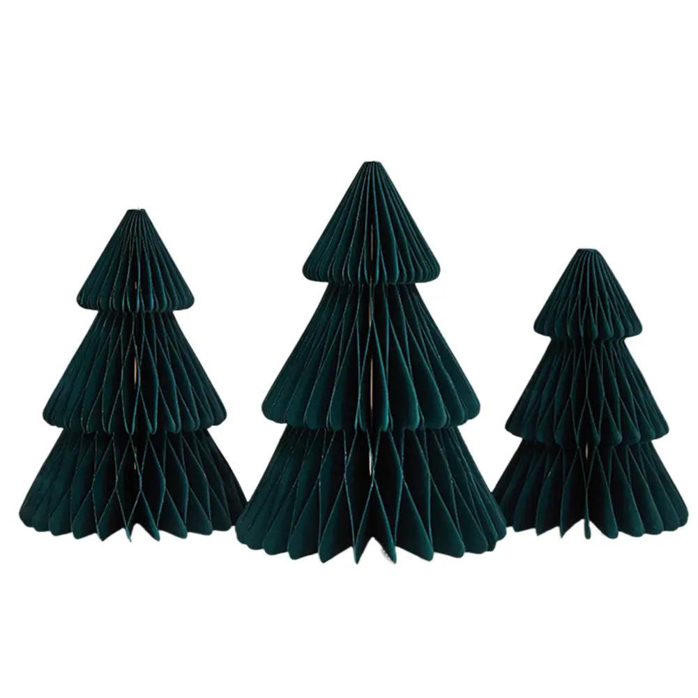 3Pcs Mini Christmas Tree Honeycomb Christmas Tree Paper Christmas Tree for Christmas Winter Festival New Year Decoration