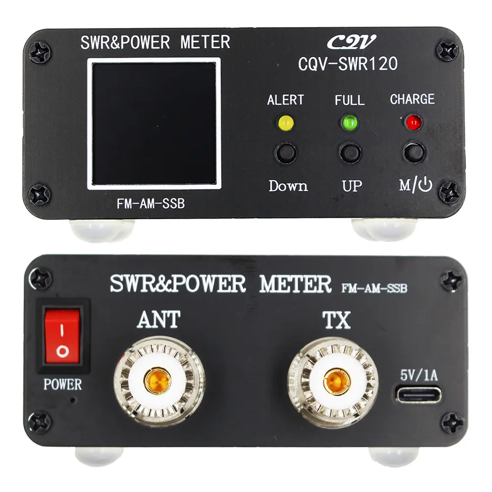 CQV-SWR120 SWR Power Meter 240 * 240 Full Color HD Display FM-AM-SSB Power Standing Wave Meter LED Indicator 120W 1.8-54Mhz