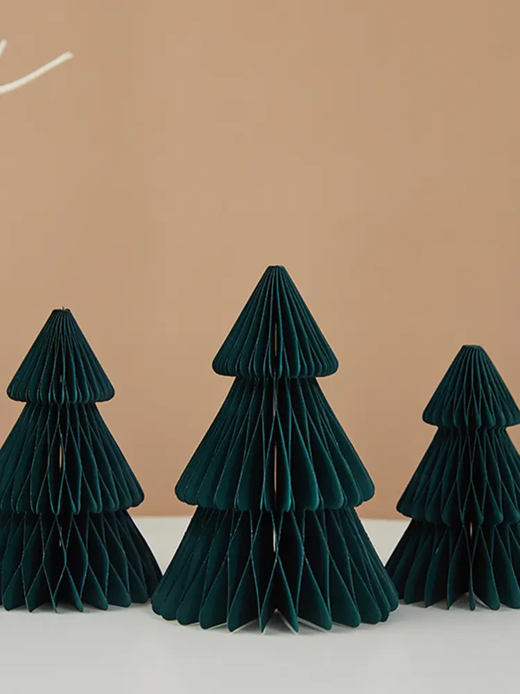 3Pcs Mini Christmas Tree Honeycomb Christmas Tree Paper Christmas Tree for Christmas Winter Festival New Year Decoration