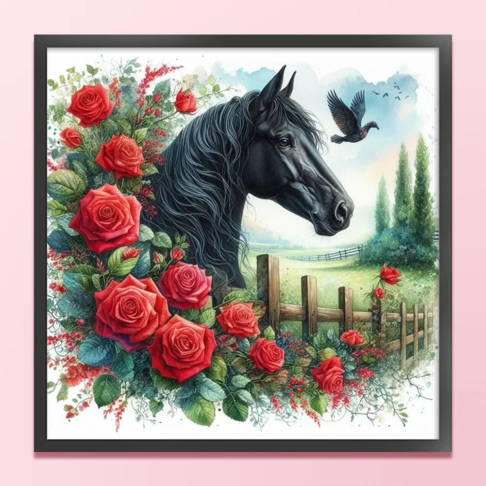 Horse Printed Cross Stitch Kit DIY 11CT Embroidery Craft Set Home Decoration