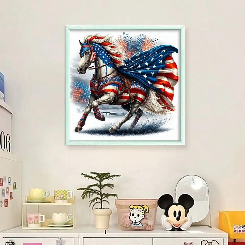 Horse Printed Cross Stitch Kit DIY 11CT Embroidery Craft Set Home Decoration