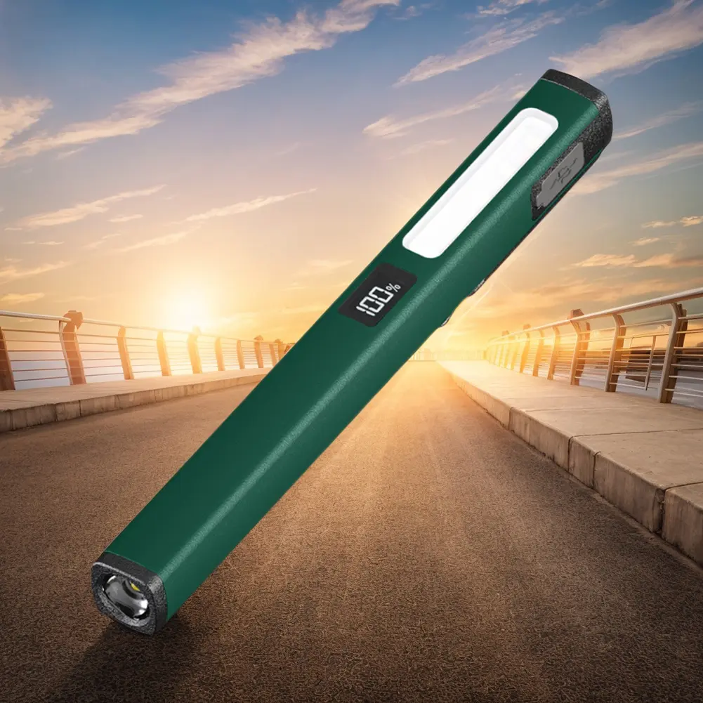 LED+SMD Medical Pen Pupil Lamp Mini Waterproof Torch White-Yellow Light 400mAh Rechargeable Portable Flashlight With Pen Clip
