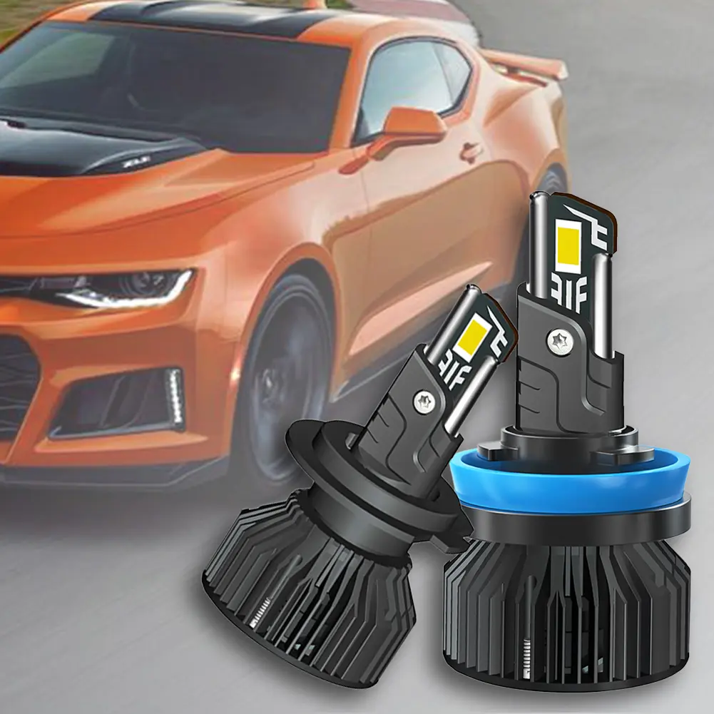 2Pcs LED Headlight Bulbs 200W 20000LM H11 Auto LED Lamp Fog Bulb IP68 Waterproof LED Headlamp DC 9-16V Fog Lamps 6000K
