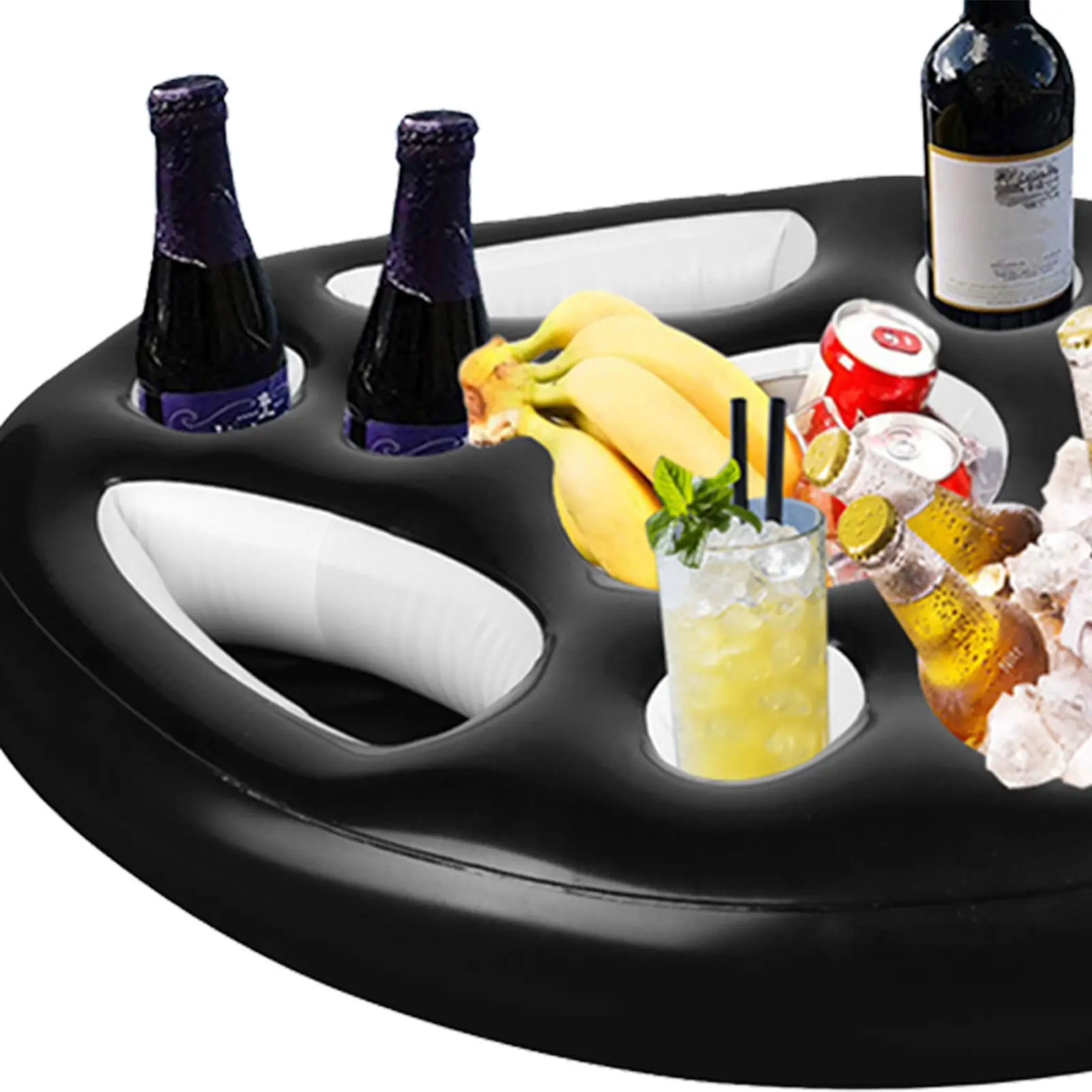 Water PVC Inflatable Floating Snack Tray Water Beverage Tray Swimming Pool Cup Base Portable Pool Parties Floating