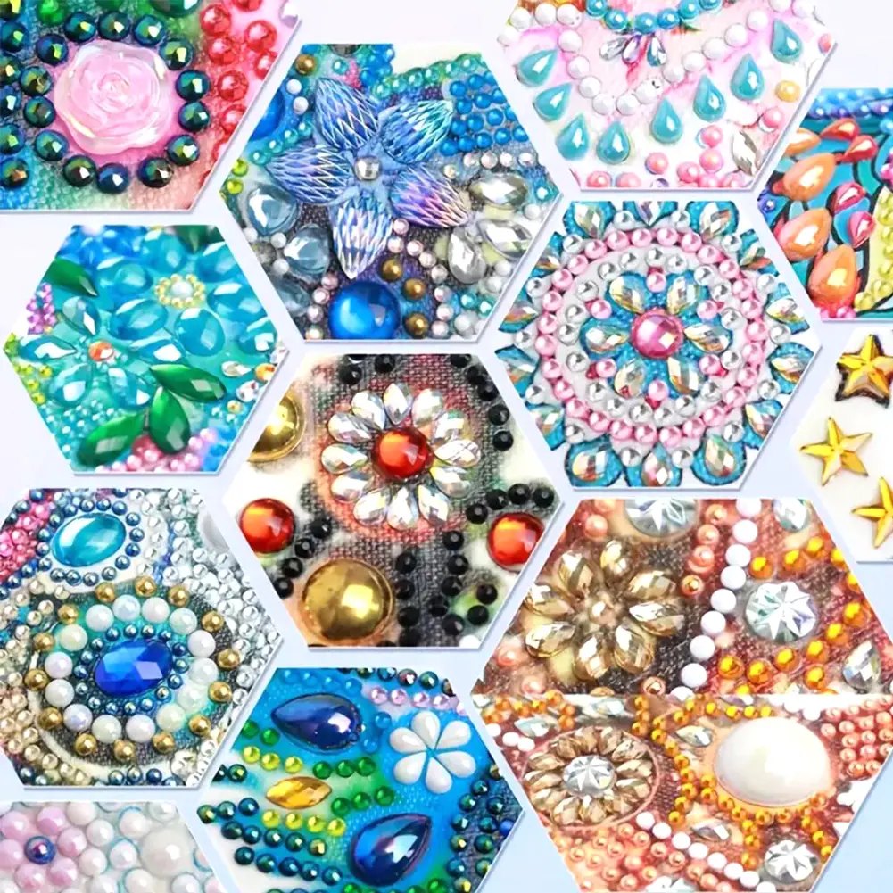 Flowers Diamond Painting Notecard Box Gem Painting Memo Pad Holder Mosaic Kit Rhinestones Post It Dispenser for Adults Beginners