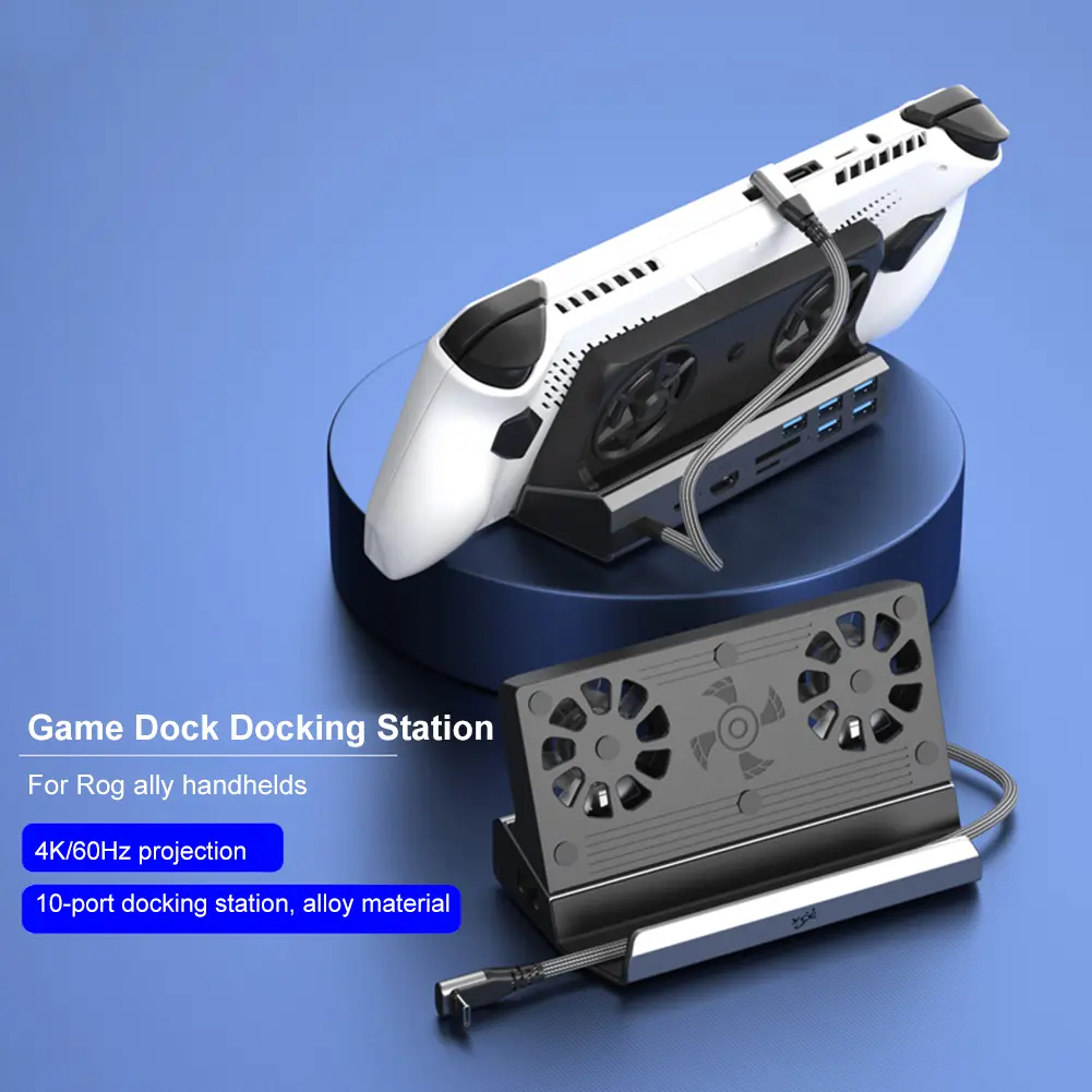 For Asus ROG Ally 11 in 1 Docking Station Console Hub 4k@60hz Gigabit Ethernet 1000Mbps Dock Stand Type C USB 3.0 2.0 PD 100W