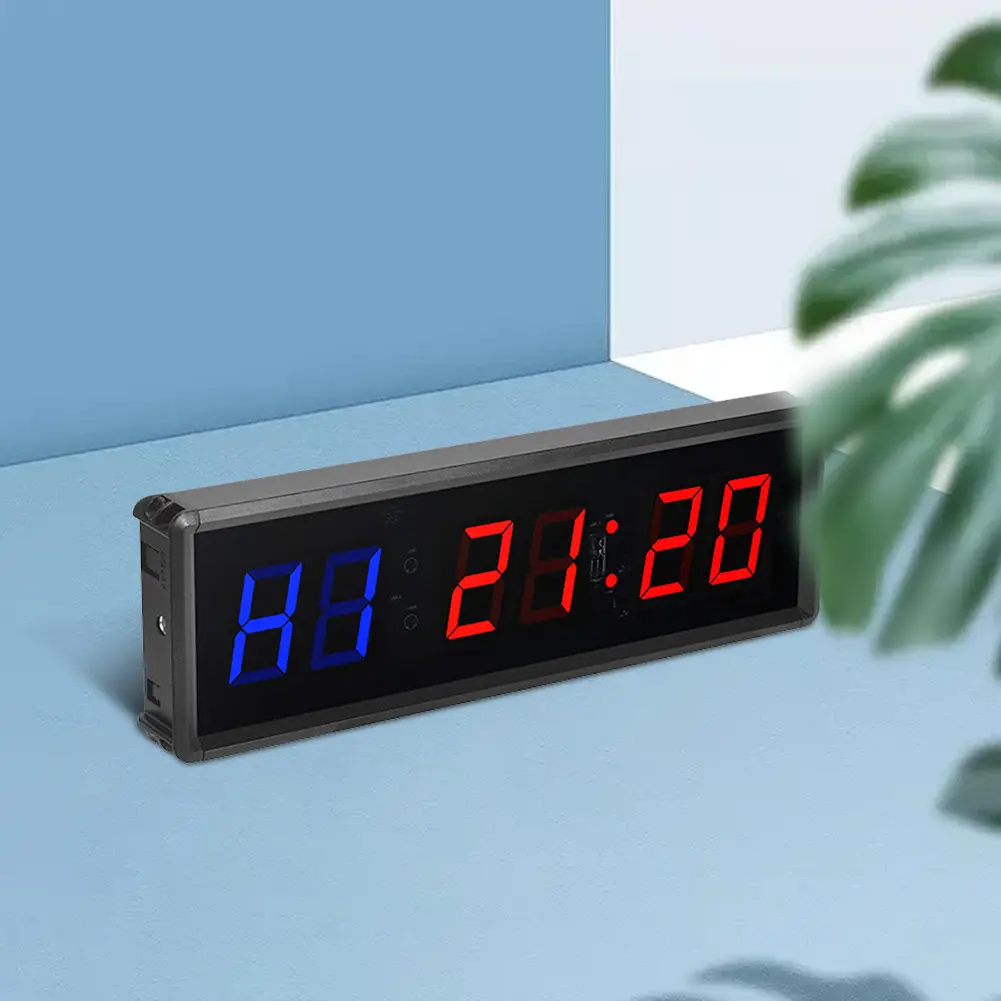 Portable Gym Timer Digital Timer Remote Control Fitness Timer Clock Multifunctional Wall Clock for Gym and Outdoor Sport