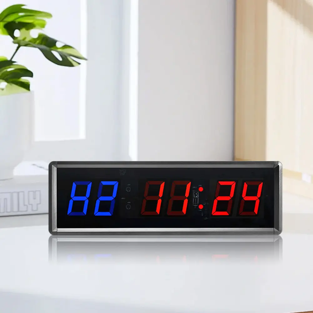 Portable Gym Timer Digital Timer Remote Control Fitness Timer Clock Multifunctional Wall Clock for Gym and Outdoor Sport