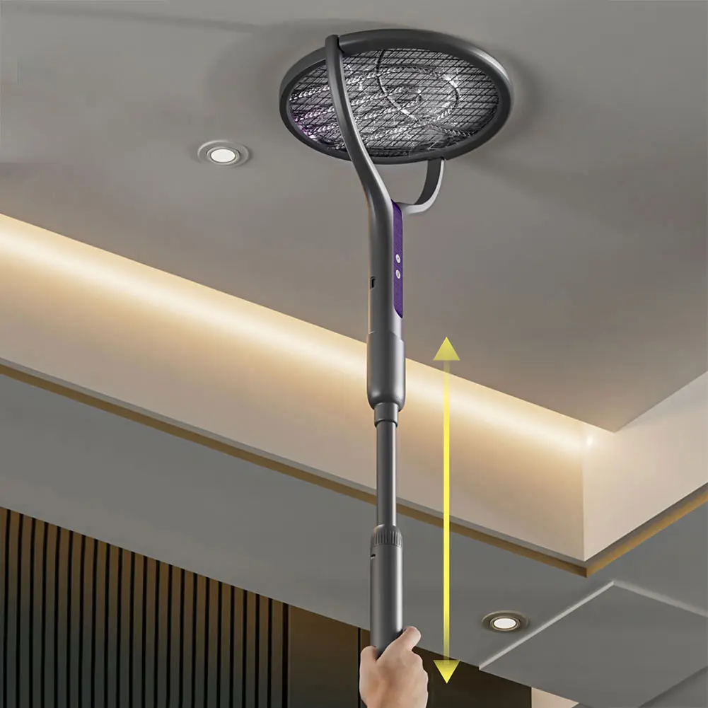 Rotating Head Mosquito Swatter Rechargeable Fly Zapper 2 in 1 Fly Killer and Mosquito Trap Lamp for Indoor and Outdoor