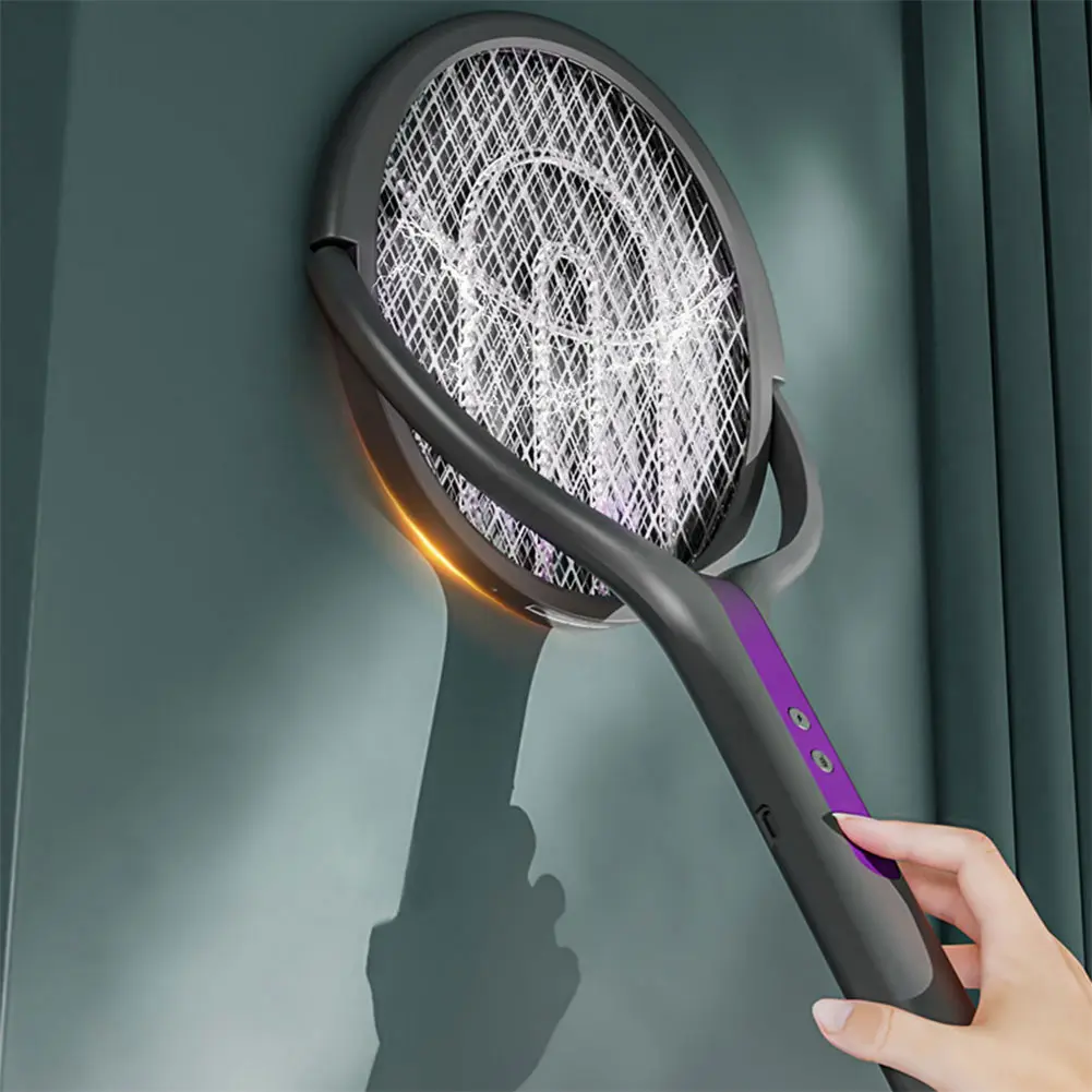Rotating Head Mosquito Swatter Rechargeable Fly Zapper 2 in 1 Fly Killer and Mosquito Trap Lamp for Indoor and Outdoor