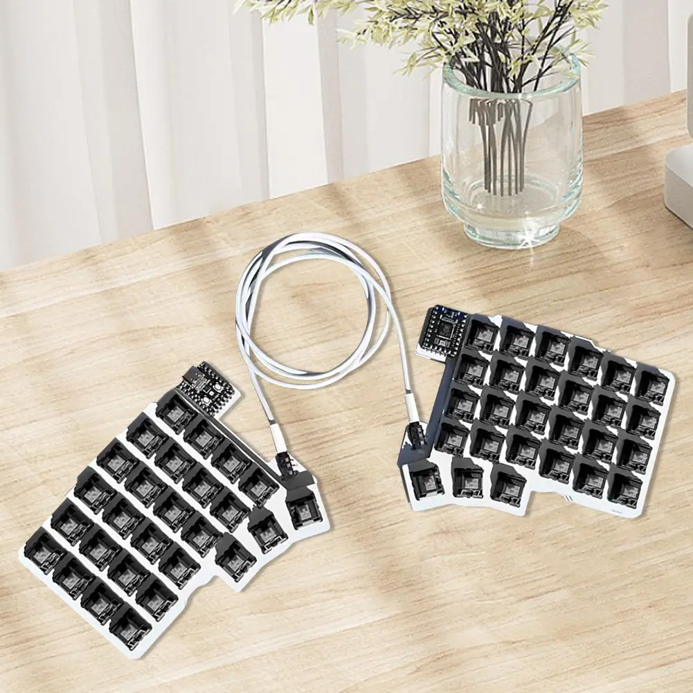 54 Split Keyboard Wired Hot Swap Support QMK/VIAL Keyboard Single Mode Connection Customized Keyboard RP2040 Zero Board Control