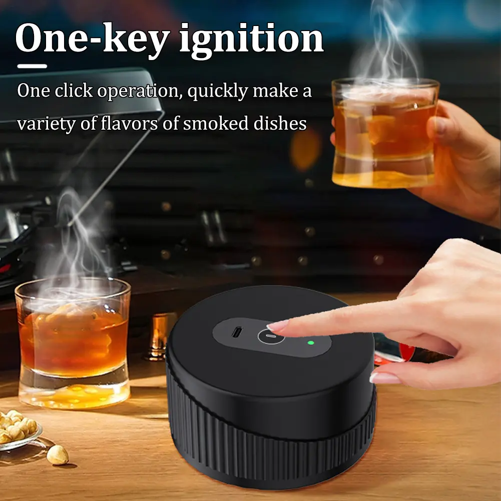 Electric Whiskey Smoker Kit Electric Smoking Kit with 6 Flavors Wood Chips Drink Smoker Infuser Kit for Boss Boyfriend