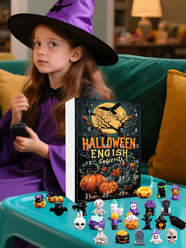 Halloween Advent Calendar 2025 with 24Pcs Horror Figures Halloween Countdown Calendar Spooky Advent Calendar