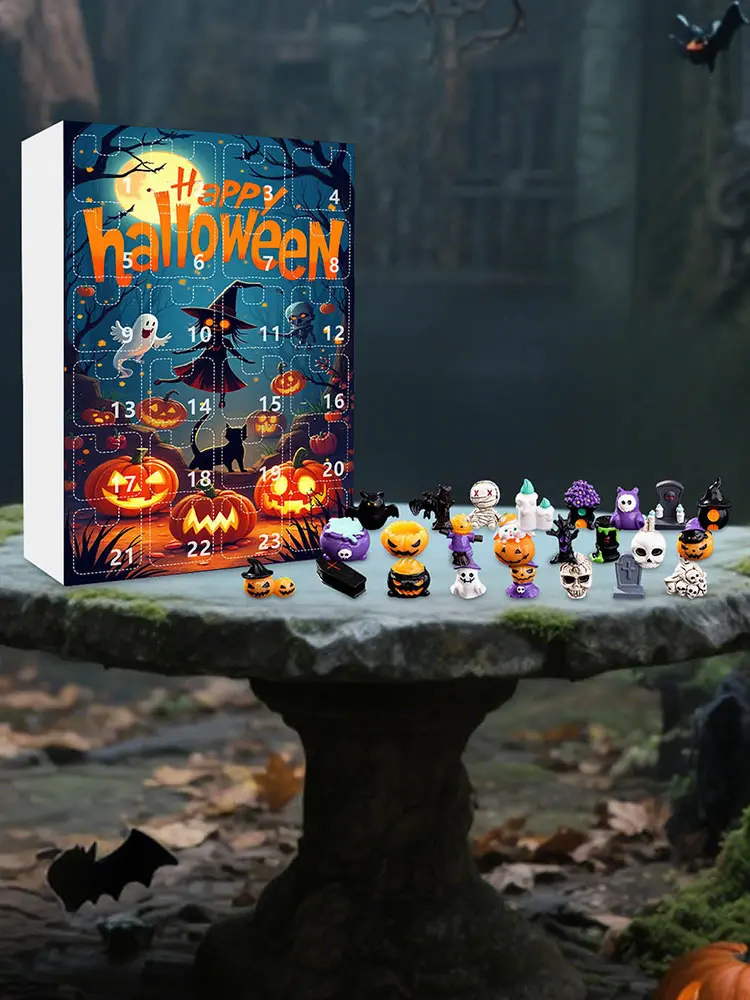 Halloween Advent Calendar 2025 with 24Pcs Horror Figures Halloween Countdown Calendar Spooky Advent Calendar