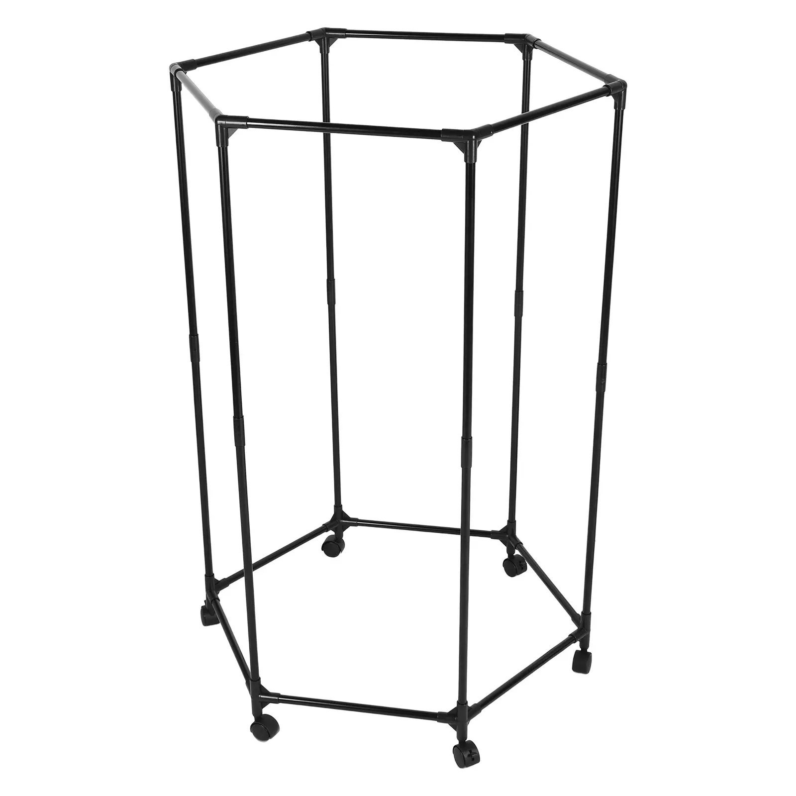 Hexagon Metal Clothing Garment Stand with Wheels Wardrobe Rack Display Stand for Everyday Home Dormitory Hotel Add Closet Space