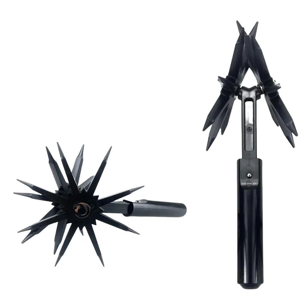 2 in 1 Garden Rotary Cultivator Garden Soil Scarifier Tool Lawn Loosening Rotary Tiller for Lawn Vegetable Field and Plantation