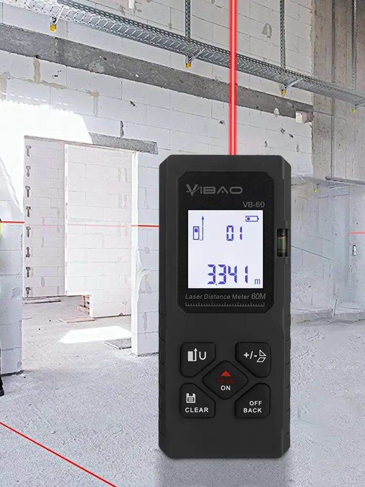 Portable Handheld Distance Meter USB Rechargeable Electronic Ruler 60M Digital Measure Tool for Home