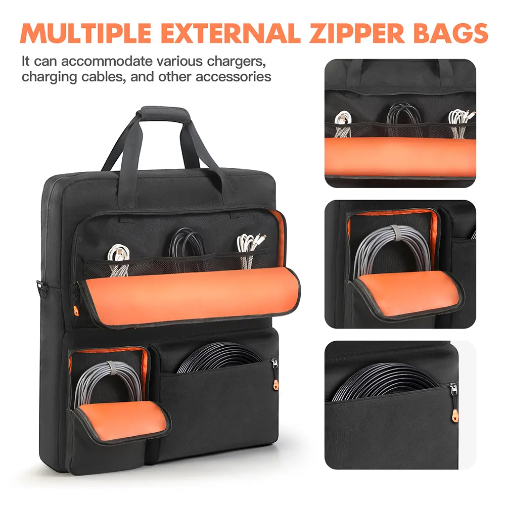 Solar Panel Carrying Case Multi-Pocket Solar Panel Storage Bags Solar Board Protective Handbag for Bifacial/ZOUPW 100W 200w 220w