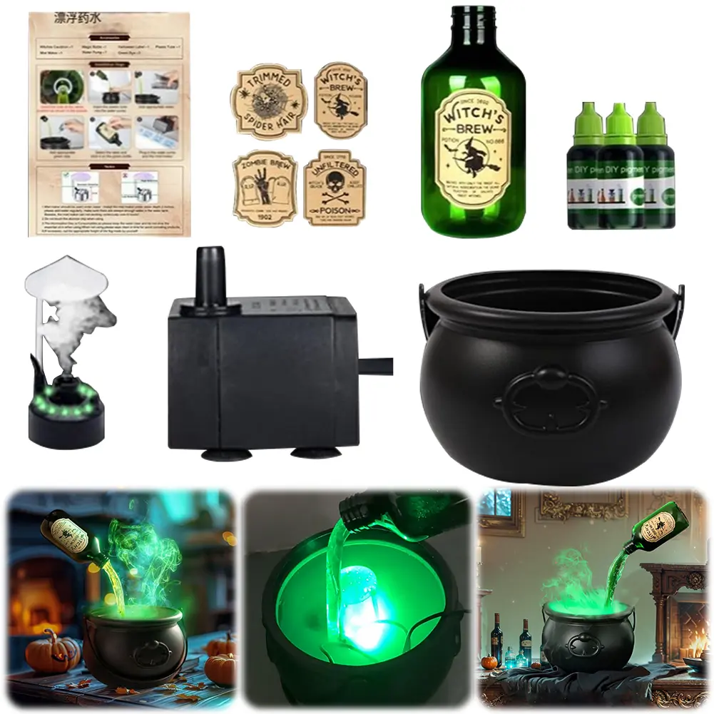 Party Scary Prop Trick Or Treat Halloween Candy Bowl Witch Cauldron Pot for Halloween Atmosphere