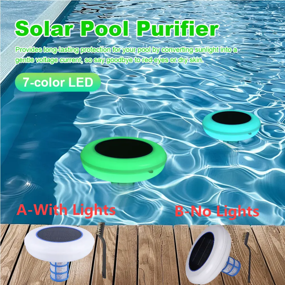 Upgraded Solar Powered Pool Ionizer Purifier Copper Silver Ion Algae Cleaning Equipment Outdoor Swimming Pools Tub Water Clean