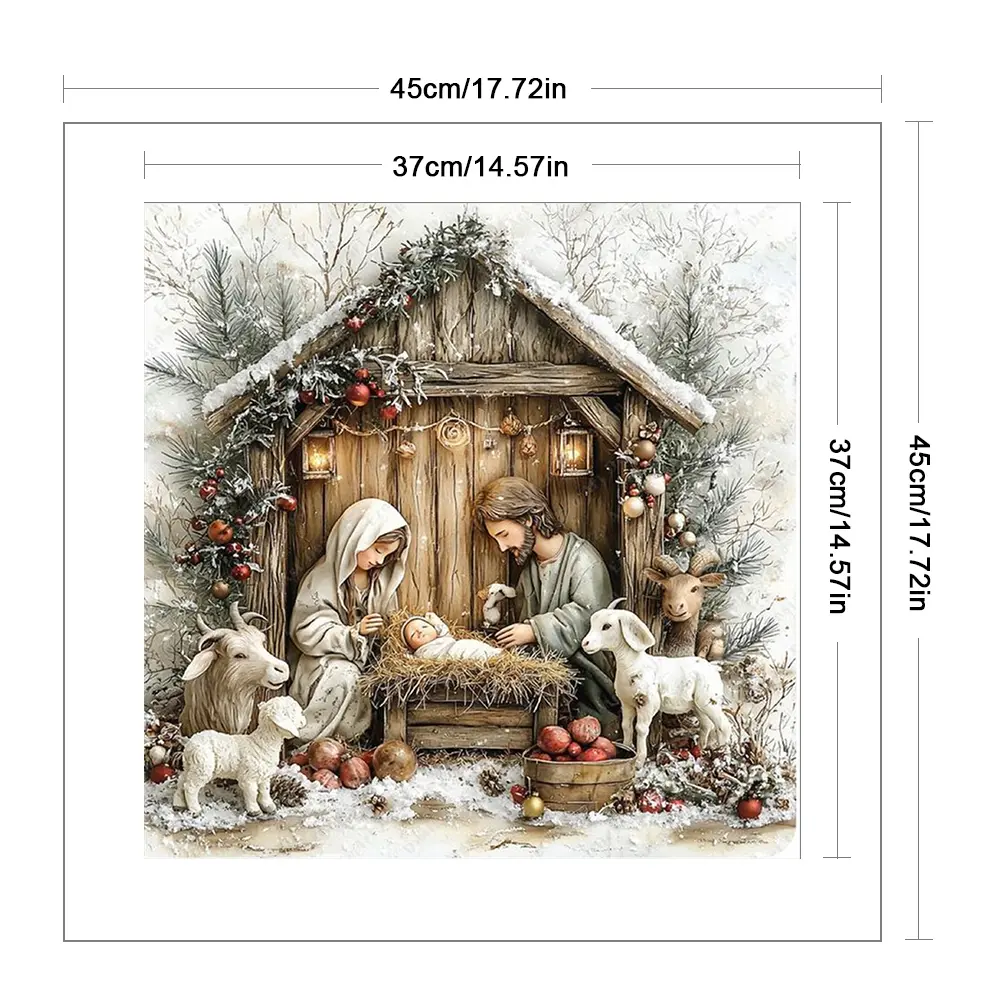 Nativity Printed Cross Stitch Kit DIY 11CT Embroidery Craft Set Home Decor