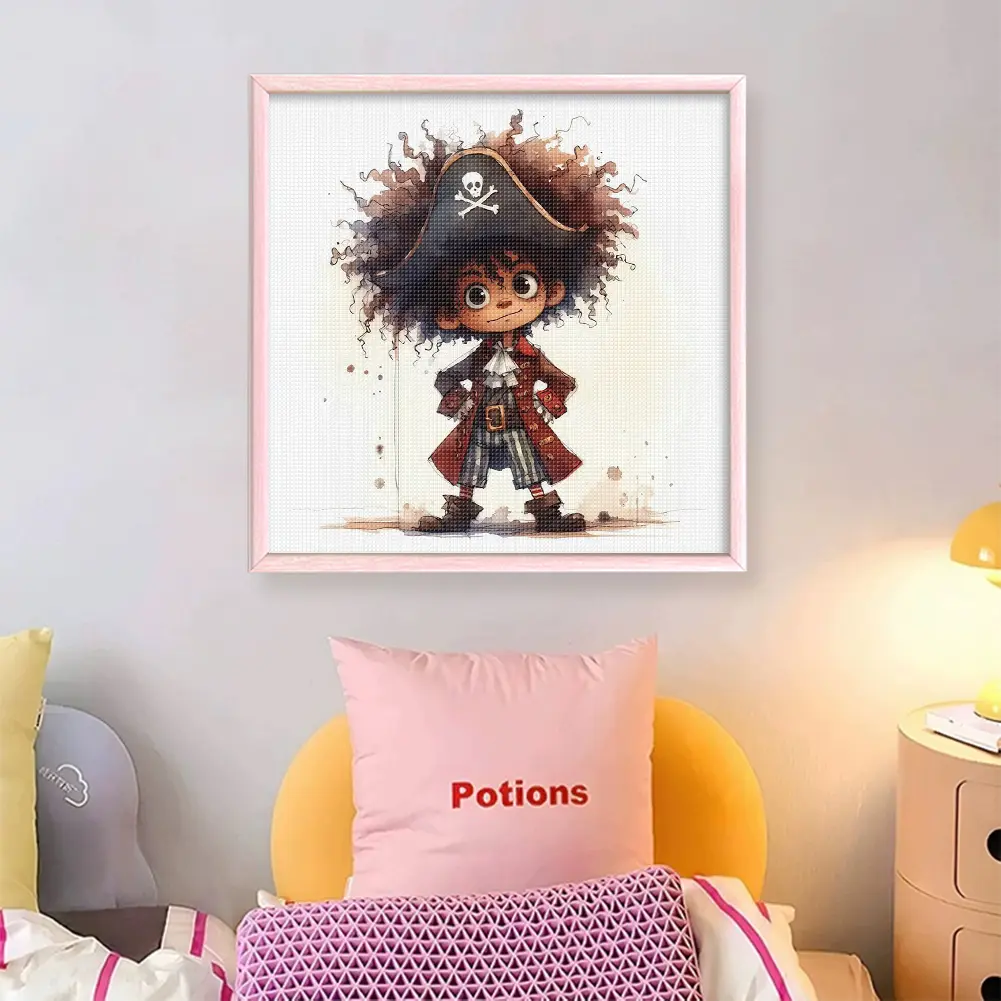 Pirate Boy Printed Cross Stitch Kit DIY 11CT Embroidery Craft Set Home Decor