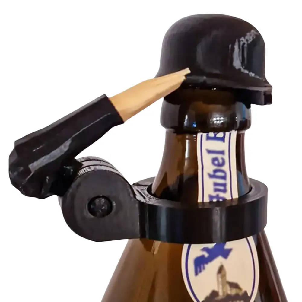 5-1pcs Soldier Salute Beer Bottle Helmet Party Bar Veterans Enthusiasts Funny Beer Bottle Stopper Helmetshaped Beer Bottle Cap