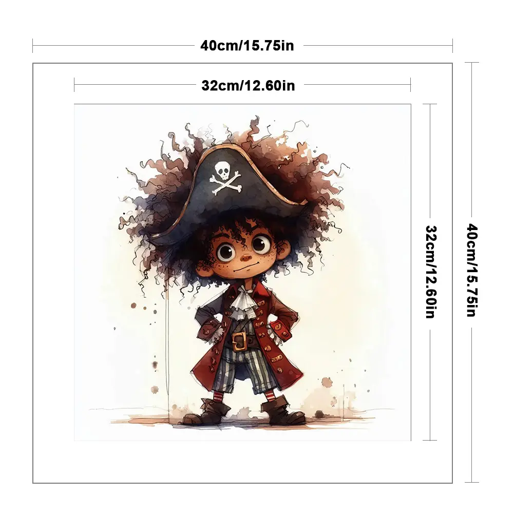 Pirate Boy Printed Cross Stitch Kit DIY 11CT Embroidery Craft Set Home Decor
