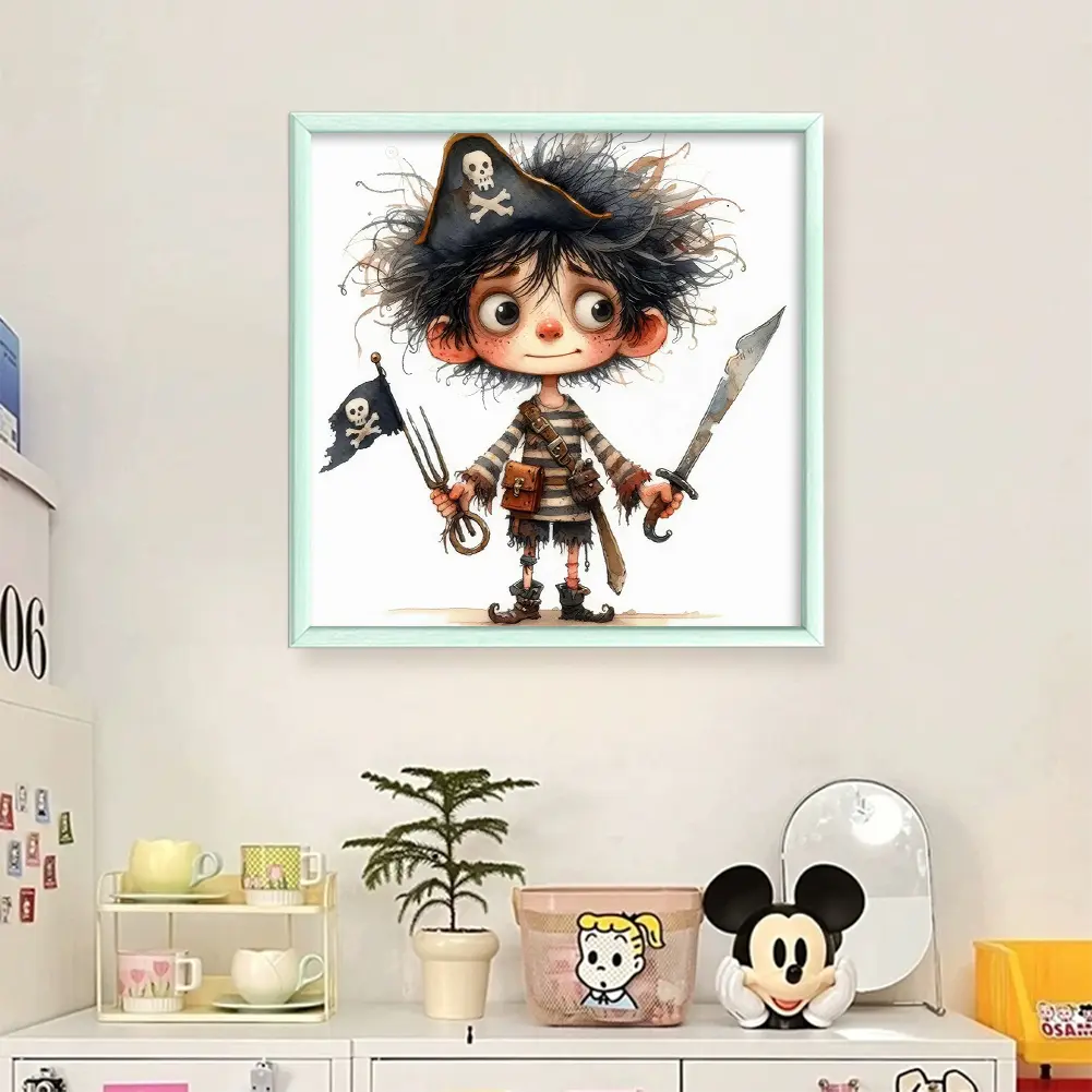 Pirate Boy Printed Cross Stitch Kit DIY 11CT Embroidery Craft Set Home Decor