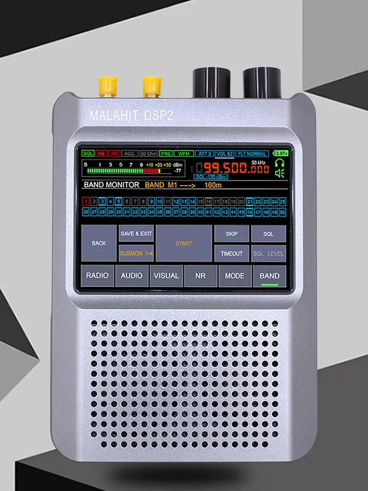 New Firmware 2.30 Second Generation Digital Portable Radio 5000mAh Battery Radio Speaker Adjustable Filter 3.5-inch Touch LCD