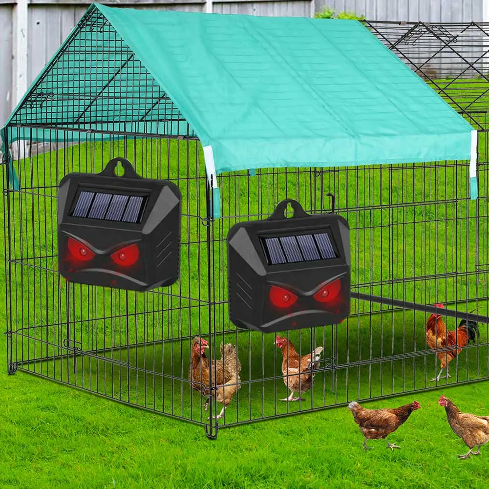 2Pcs Nighttime Animal Deterrent Light IP44 Waterproof Wild Boar Rabbit Repeller Solar Nocturnal Animal Repeller for Fox Raccoon