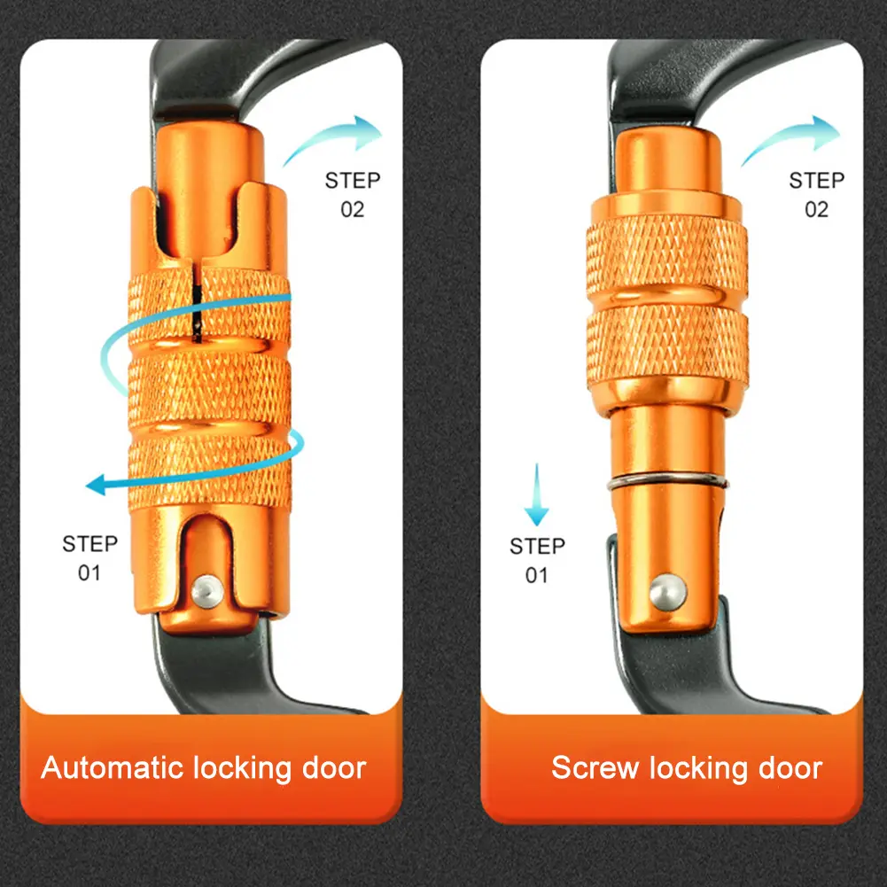 30kN Climbing Carabiner Heavy Duty Locking Carabiner Rock Climbing Carabiner for Rock Climbing Rappelling and Mountaineering