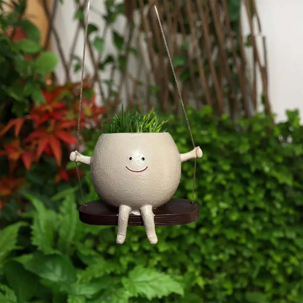 Cute Flower Plant Pot Basket Flower Pot Resin Planters Indoor Outdoor Flowerpot Storage Basket Home Garden Decor Supplies
