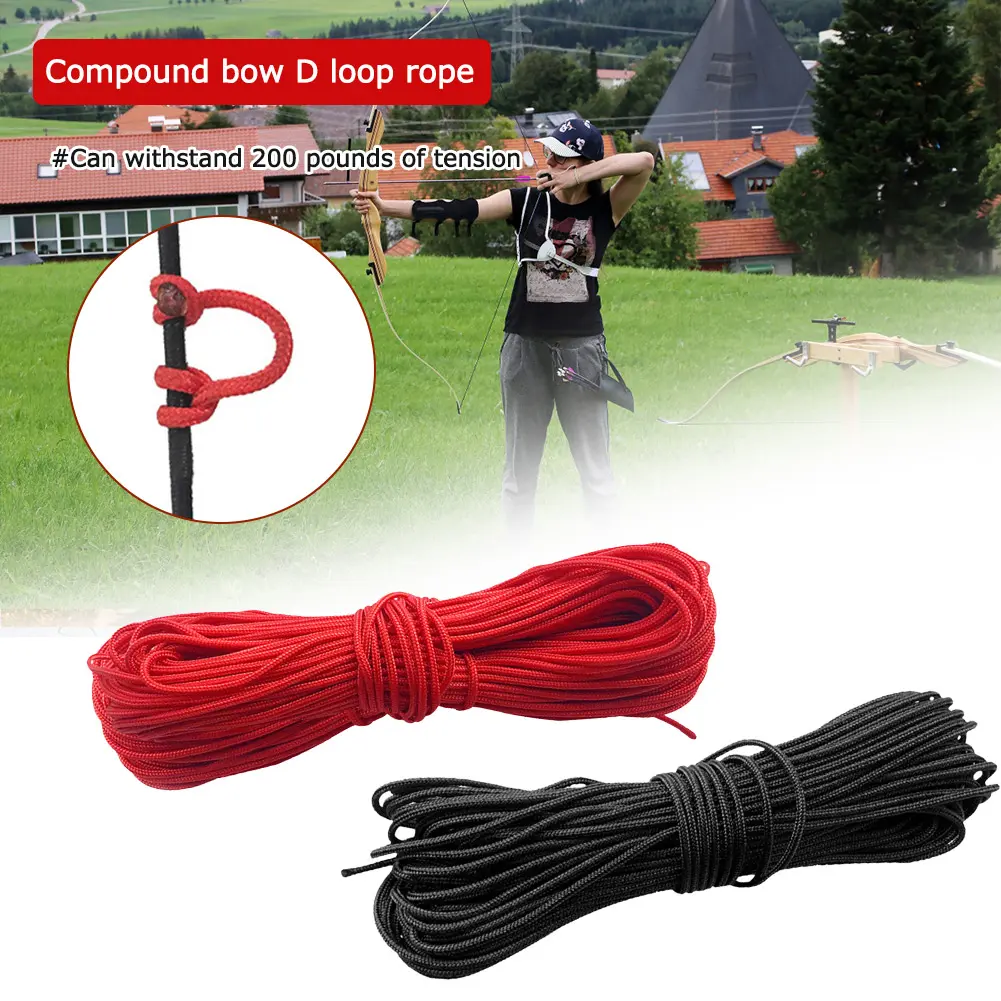 Wear-resistant 3m Compound Bow String Release Rope Bowstring Serving Thread D Ring Rope for Archery Training Supplies