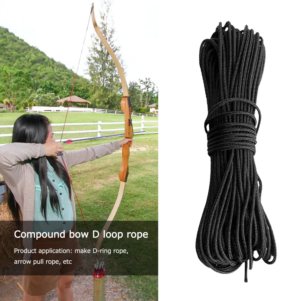 Wear-resistant 3m Compound Bow String Release Rope Bowstring Serving Thread D Ring Rope for Archery Training Supplies