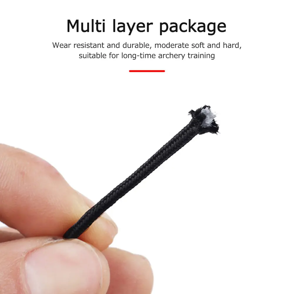 Wear-resistant 3m Compound Bow String Release Rope Bowstring Serving Thread D Ring Rope for Archery Training Supplies
