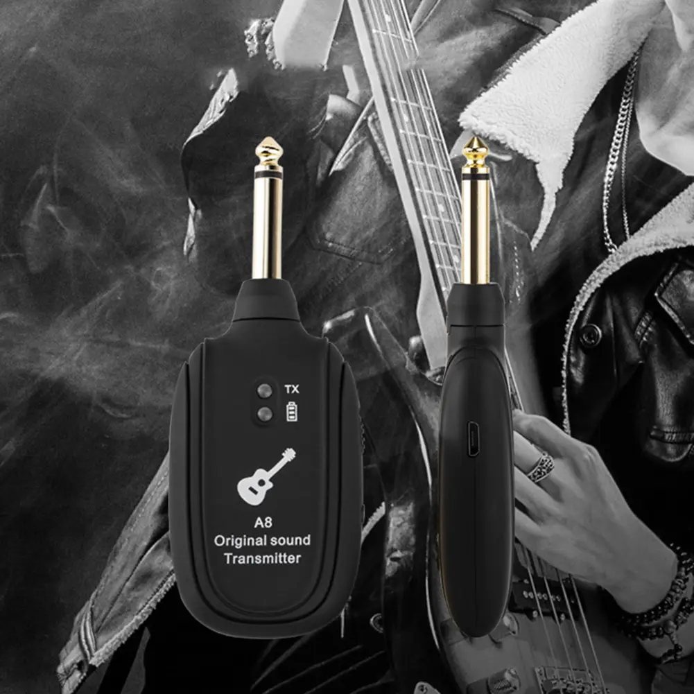Practical A8 Wireless System Guitar Pickup Audio Transmitter Professional Built-In Rechargeable Battery	Instrument