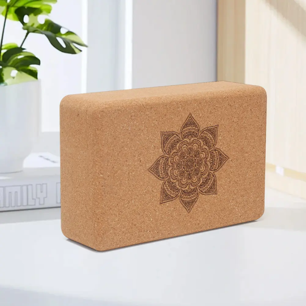 Cork Yoga Block Cork Yoga Bricks Eco-Friendly Non Slip Cork Block 9x6x3 Inch High Strength Wood Yoga Block Yoga Accessories
