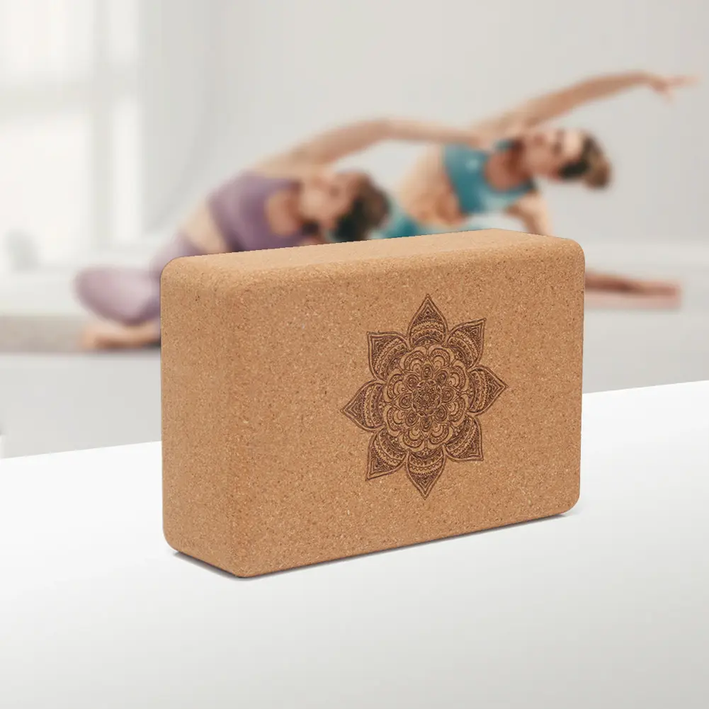 Cork Yoga Block Cork Yoga Bricks Eco-Friendly Non Slip Cork Block 9x6x3 Inch High Strength Wood Yoga Block Yoga Accessories