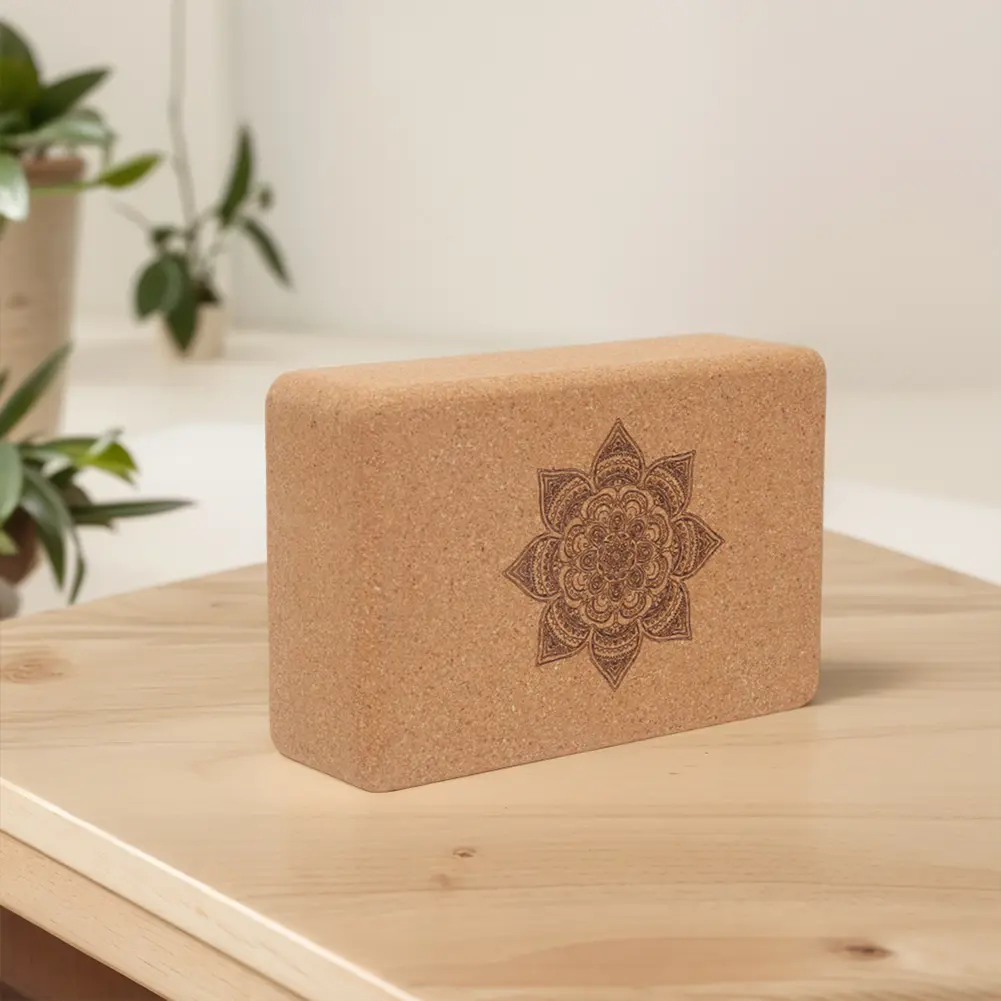 Cork Yoga Block Cork Yoga Bricks Eco-Friendly Non Slip Cork Block 9x6x3 Inch High Strength Wood Yoga Block Yoga Accessories