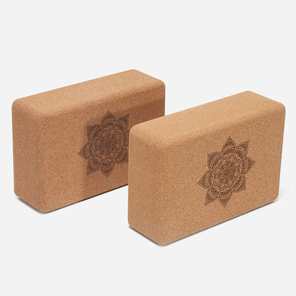Cork Yoga Block Cork Yoga Bricks Eco-Friendly Non Slip Cork Block 9x6x3 Inch High Strength Wood Yoga Block Yoga Accessories