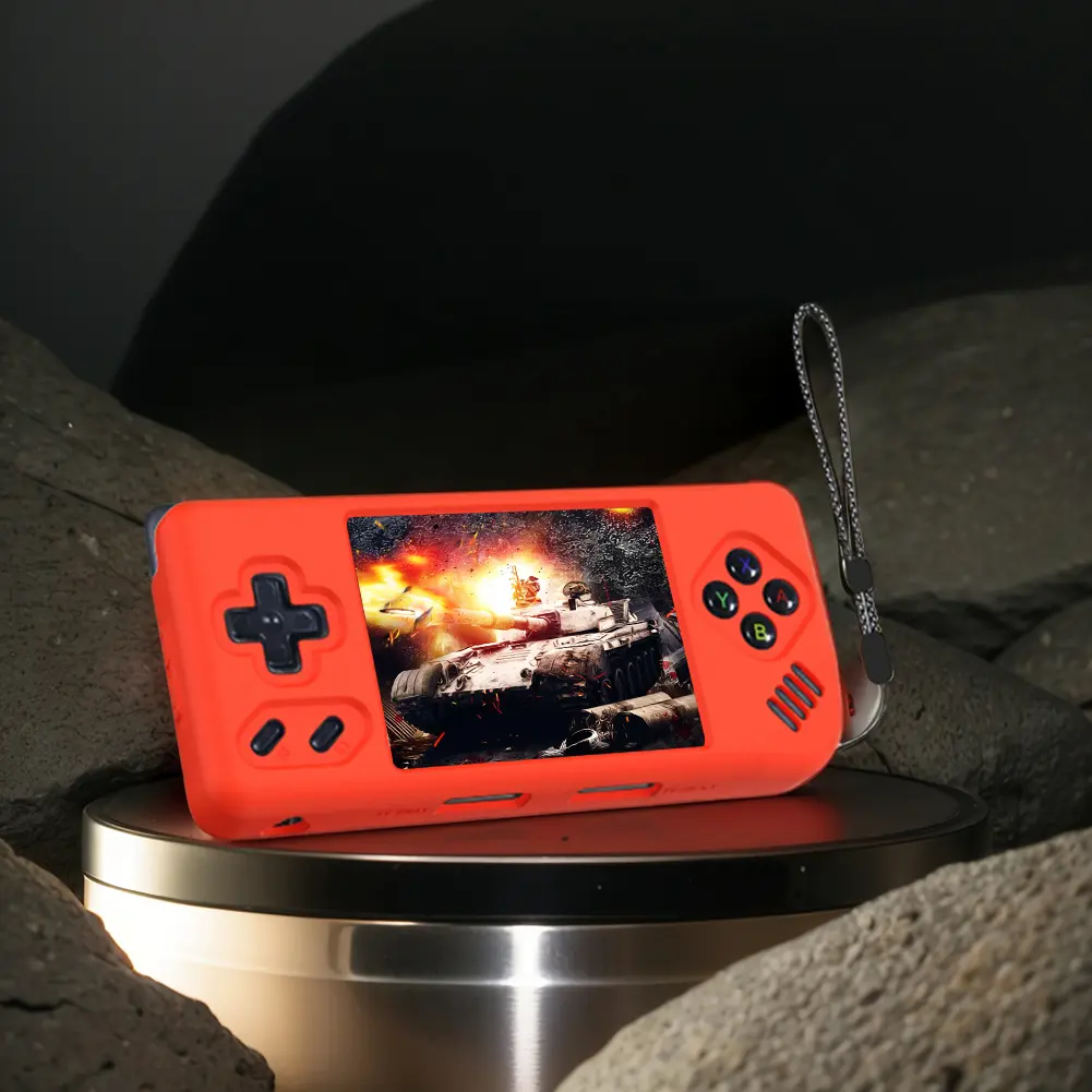 Silicone Protective Cover with Lanyard Soft Case Cover Protective Sleeve Skin for ANBERNIC RG28XX 2.83inch Handheld Game Console