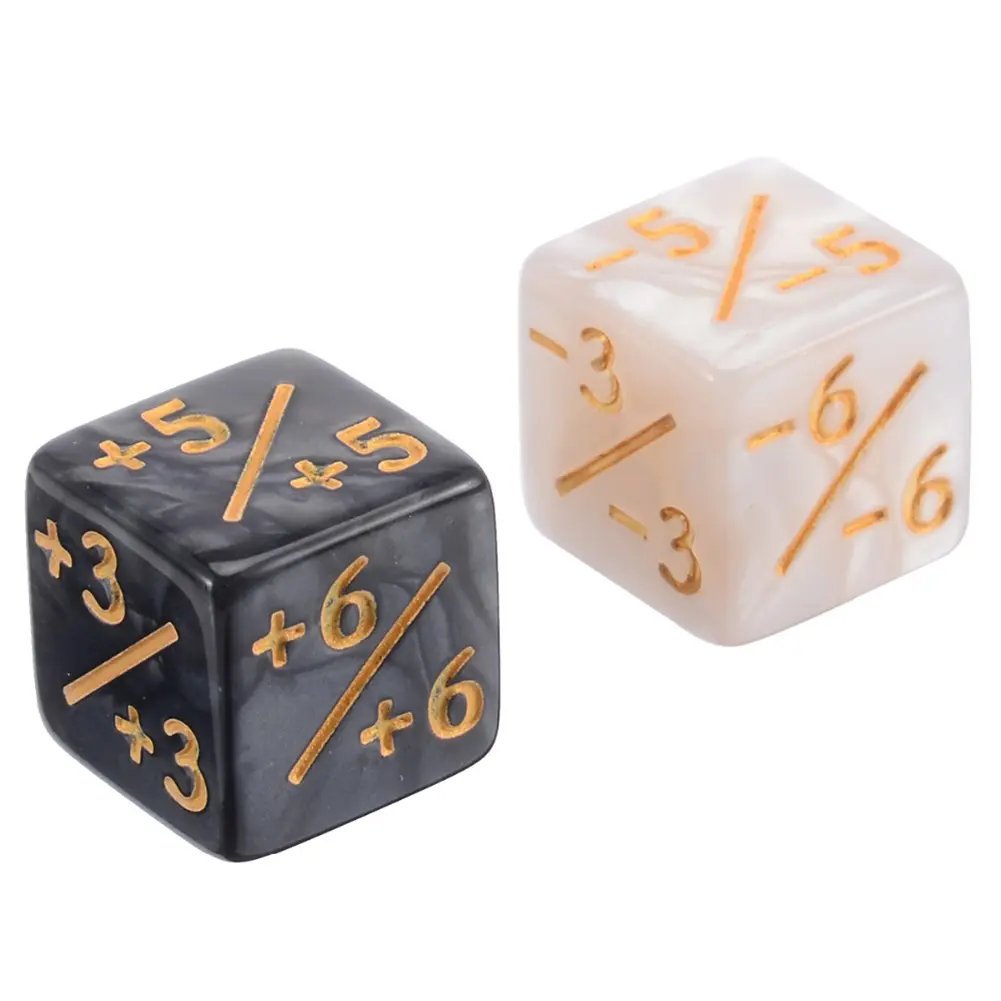 10 Pieces Counters Dice Toy 6 Side +1/-1 Dices Gathering Game Counter Token Dice Compatible with MTG/CCG/Card for Adult Kids Toy