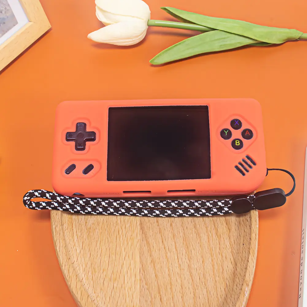Silicone Protective Cover with Lanyard Soft Case Cover Protective Sleeve Skin for ANBERNIC RG28XX 2.83inch Handheld Game Console
