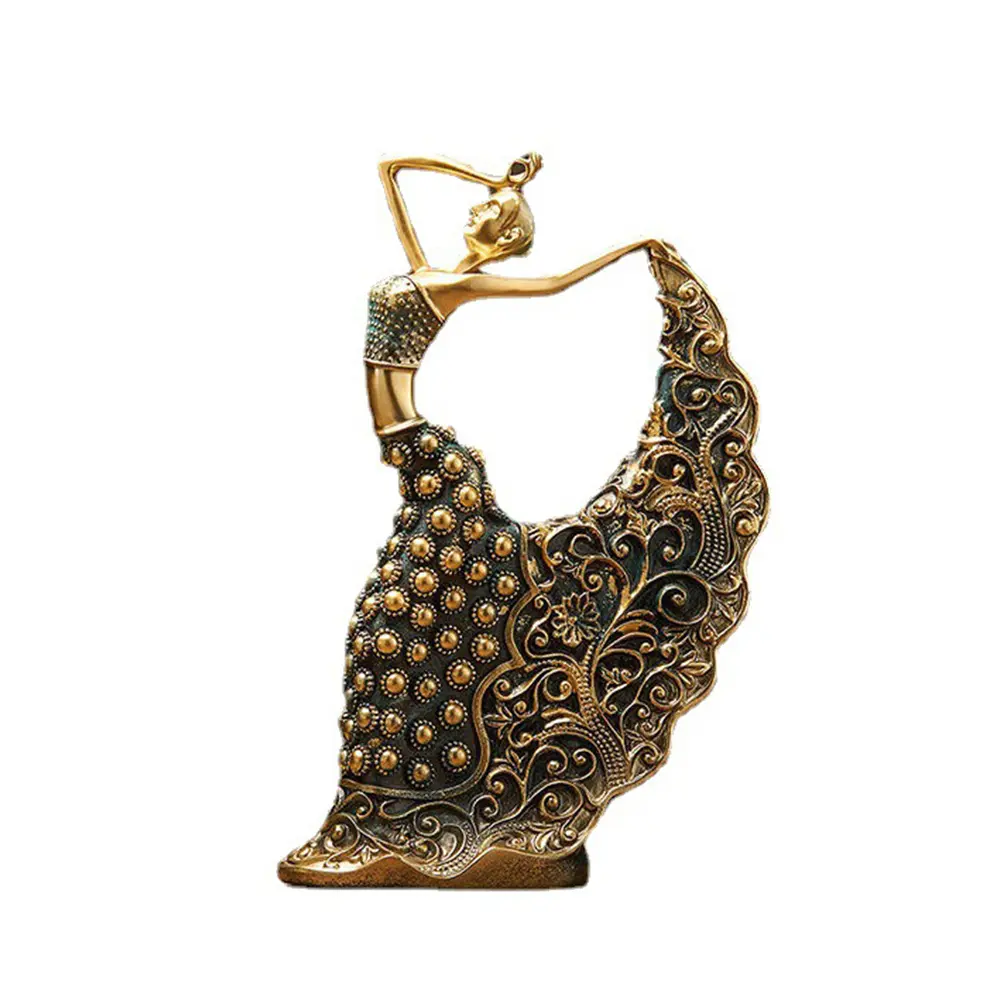 Indian Dancer Sculptures Stylish Design Lady Sculpture Modern Art Decoration Vintage Dancer Figurines for Bedroom Living Room
