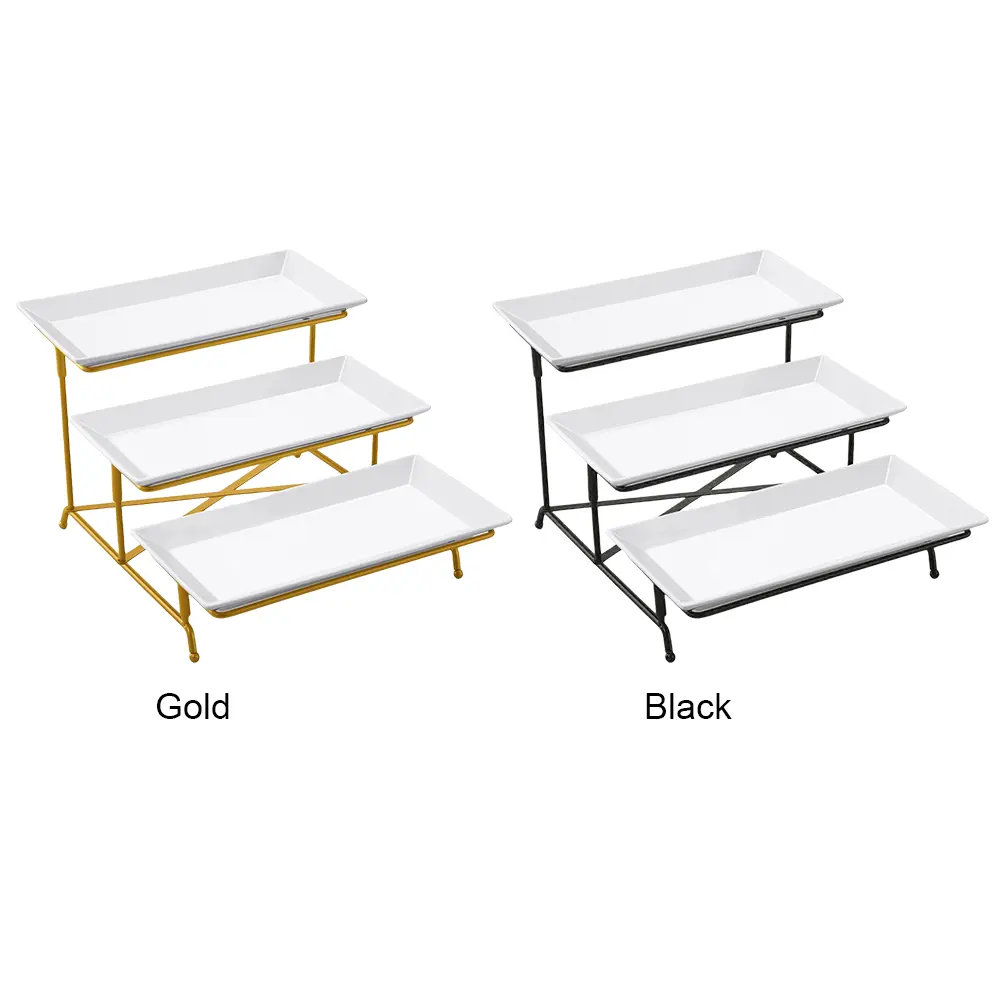 3 Tiers Serving Platters & Sturdier Rack Serving Dishes and Platters Display Serving Dishes for Party Entertaining Food Display