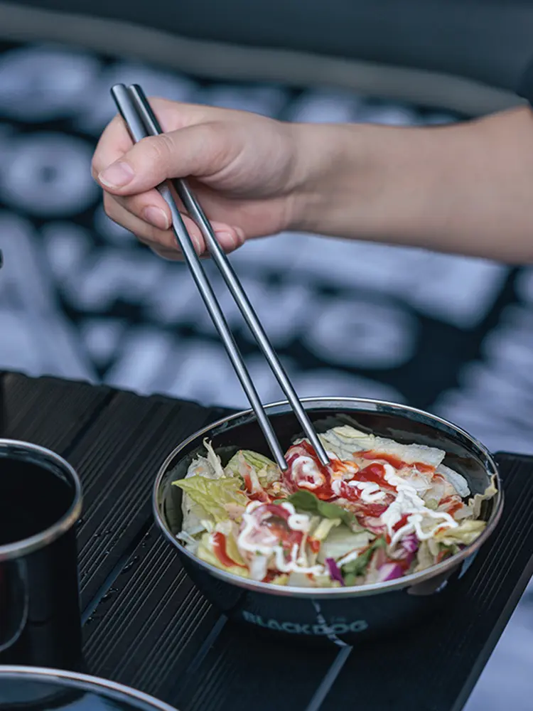 Stainless Steel Spoon Fork Cutter Chopsticks Vintage Tableware Set with Storage Bag Utensils Set for Travel Picnic Camping
